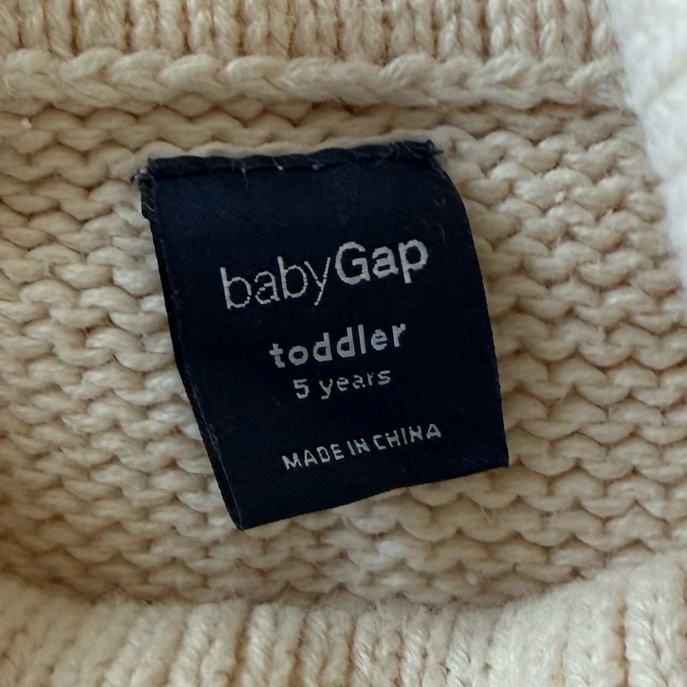 GAP Ivory Knit Sweater Turtleneck Dress for Kids Girl Toddler size 5 - Picture 4 of 6